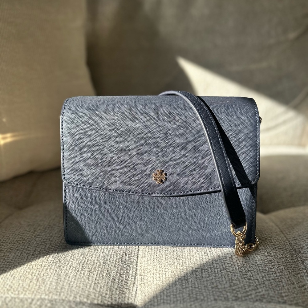 Tory Burch Robinson Navy Adjustable Shoulder Bag *new*